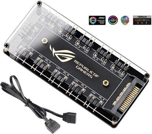 Republic of Gamers fan controller 10 voudig 5V 3pins AURA, Computers en Software, Computerkoelers