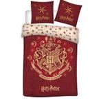 Harry Potter Dekbedovertrek bordeauxrood met Hogwarts logo N