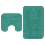 vidaXL Badmattenset stof turquoise 2-delig, Huis en Inrichting, Verzenden, Nieuw