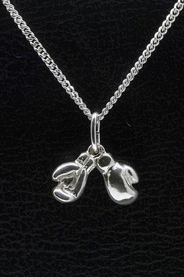 Zilveren Bokshandschoenen ketting hanger, Sieraden, Tassen en Uiterlijk, Kettinghangers, Verzenden