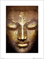 Kunstdruk Buddha Gold 50x70cm, Huis en Inrichting, Verzenden, Nieuw
