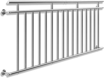 Monzana Franse Balkonreling - Staal - 90x184cm 7 Spijlen - beschikbaar voor biedingen