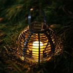 Solar LED Lantaarn Basket Medium Rotanlook, Tuin en Terras, Buitenverlichting, Kunststof, Verzenden, Minder dan 50 watt, Staande lamp