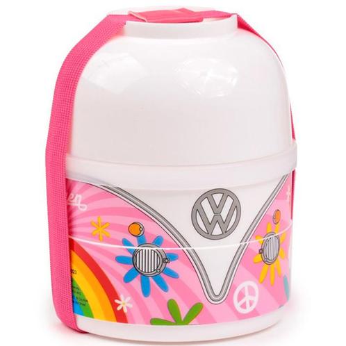 Bento Lunch Box - Volkswagen VW Busje T1 - Roze Flower Power, Huis en Inrichting, Keuken | Keukenbenodigdheden, Nieuw, Ophalen of Verzenden