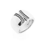 Zilveren ring met zirconia | TiSento (fantasie, brede ring), Sieraden, Tassen en Uiterlijk, Ringen, Met edelsteen, Gebruikt, 17 tot 18