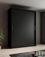 Meubella | Kledingkast mat zwart 150x62x200 schuifdeur, Nieuw, 150 tot 200 cm, Modern, 50 tot 75 cm