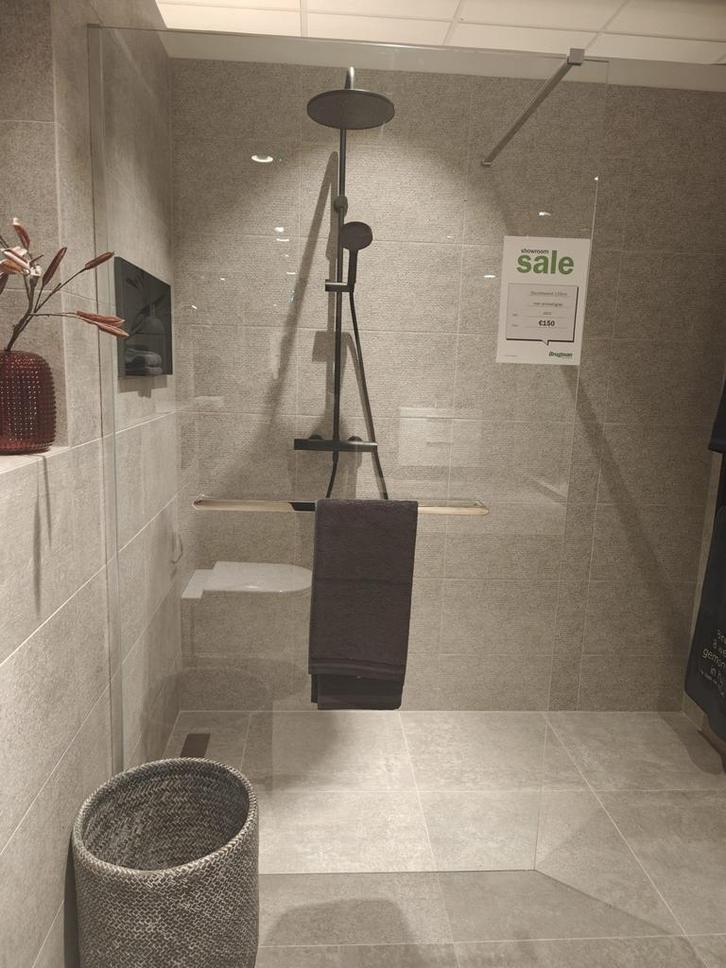 Inloopdouche 120cm helder glas antikalk - 0069, Doe-het-zelf en Verbouw, Sanitair, Douche, Nieuw, Chroom, Glas, Ophalen