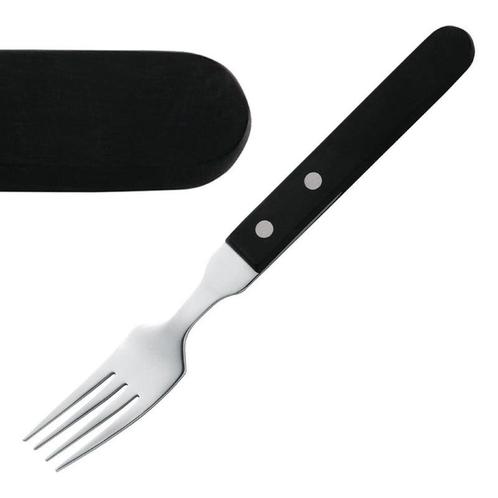 Steakvorken | RVS/Zwart | 12 Stuks | Lengte 200mm Amefa, Zakelijke goederen, Horeca | Keukenapparatuur, Nieuw in verpakking, Verzenden