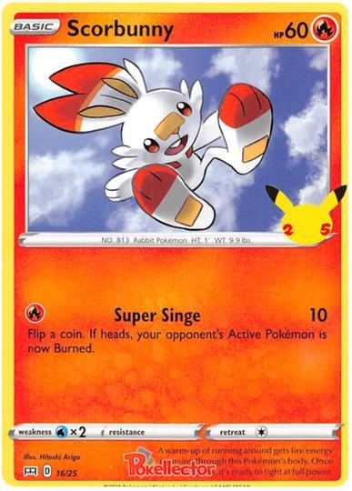 Scorbunny 16/25 Promo 25TH ANNIVERSARY MC DONALDS, Hobby en Vrije tijd, Verzamelkaartspellen | Pokémon, Losse kaart, Nieuw, Foil