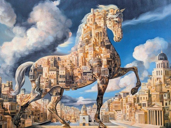 Wilhem von Kalisz - Unconscious Language Threads Through, Antiek en Kunst, Kunst | Schilderijen | Modern