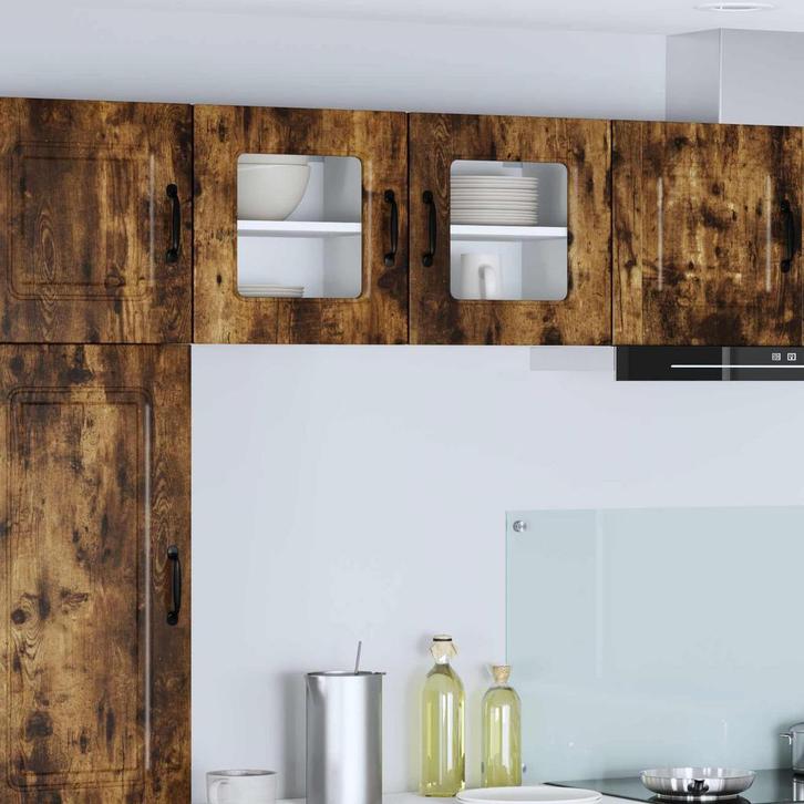 vidaXL Keukenkast 2 pcs Gerookt eiken 40 x 31 x 40 cm, Huis en Inrichting, Keuken | Keukenelementen, Bruin, Nieuw, Verzenden