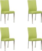 Set van 4 Felgroene leren moderne eetkamerstoelen - Toledo L, Overige kleuren, Nieuw, Leer, Ophalen of Verzenden
