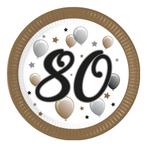 80 Jaar Borden Papier 23cm 8st, Verzenden, Nieuw