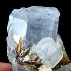 Hoge kwaliteit Aquamarine op Muscovite uit Pakistan -, Verzamelen, Mineralen en Fossielen