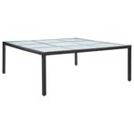 vidaXL Tuintafel 200x200x74 cm poly rattan zwart, Tuin en Terras, Verzenden, Nieuw