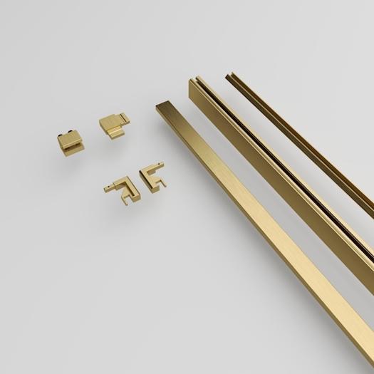 Sanivo Nova Wandprofiel XL 20 x 7 cm Geborsteld Messing Goud, Doe-het-zelf en Verbouw, Sanitair, Bad, Nieuw, Chroom, Ophalen of Verzenden