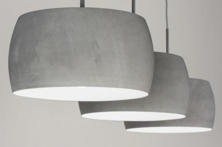 Rietveld Hanglampen - Betongrijs - Metaal, Aluminium, Huis en Inrichting, Lampen | Hanglampen, Verzenden