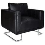 Zwarte Fauteuil met Chroom - Retourdeal - Stijlvol & Voor..., Ophalen of Verzenden, Nieuw