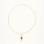 Halsketting - 9 kt. Geel goud Granaat, Sieraden, Tassen en Uiterlijk, Kettingen, Nieuw