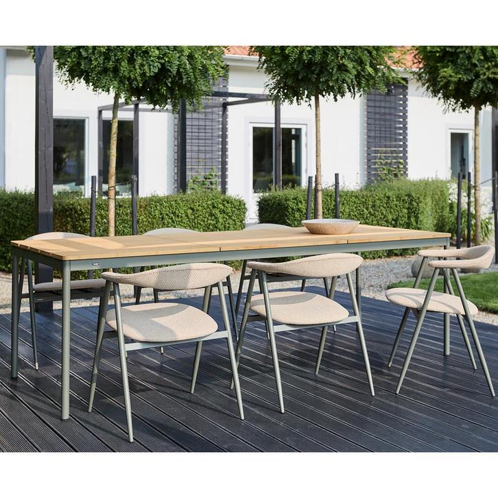*WOONWINKEL* Brafab Nox/Boi Set Tuinset 6 Persoons Teak En A, Tuin en Terras, Tuinsets en Loungesets, Nieuw, Verzenden