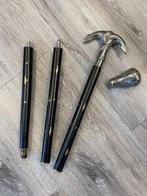 Wandelstok - Koper, Messing, Teakhout, 2 handvaten