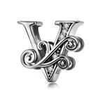 Letter V Bedel Charm met Zirkonia Pandora compatible, Sieraden, Tassen en Uiterlijk, Nieuw, Overige merken, Verzenden
