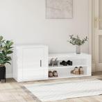 vidaXL Schoenenkast 130x35x54 cm bewerkt hout hoogglans wit, Verzenden, Nieuw