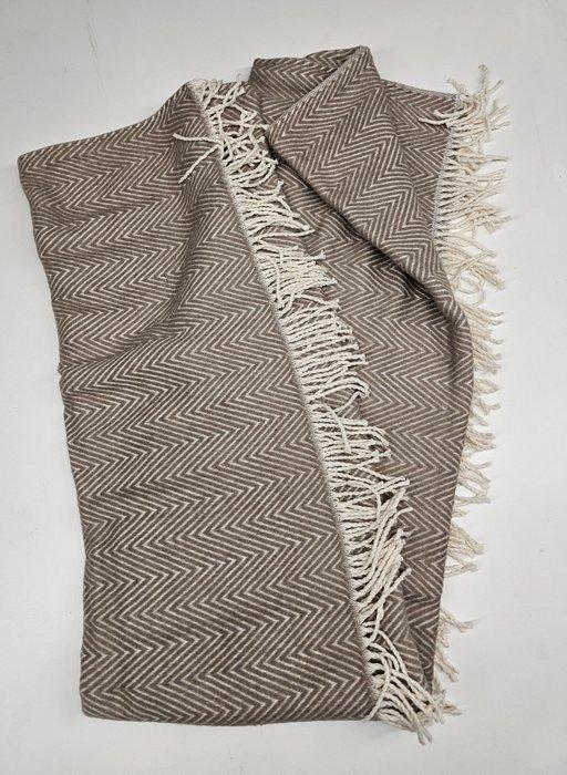 Grande Plaid exclusief in gemengd katoen, licht en donker, Antiek en Kunst, Curiosa en Brocante