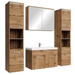 Badkamermeubel Set Paso XL 80 x 40 cm Eiken Badmeubel, Huis en Inrichting, Badkamer | Badkamermeubels, Verzenden, Nieuw, Wastafelkast