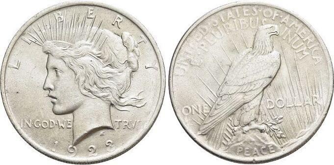Dollar 1923 Vereinigte Staaten von Amerika, Postzegels en Munten, Munten | Amerika, Verzenden