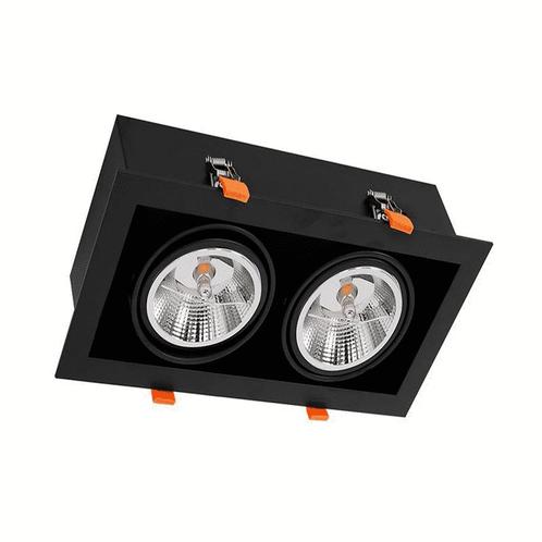 AR111 Led Spot Armatuur  | Zwart | excl. AR111 spot | Dubbel, Huis en Inrichting, Lampen | Overige, Verzenden