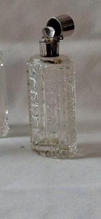 Parfumfles (3) - Kristal/glas met zilveren montuur afgezet -, Antiek en Kunst