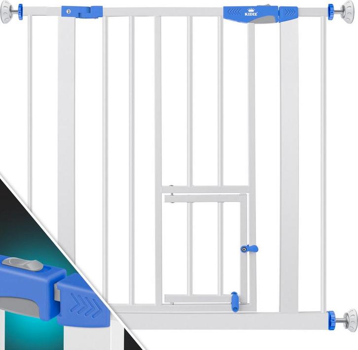 KIDIZ® Traphekje zonder boren - Veiligheidshekje - 74-87cm -, Tuin en Terras, Tuinpoorten, Zo goed als nieuw, Verzenden