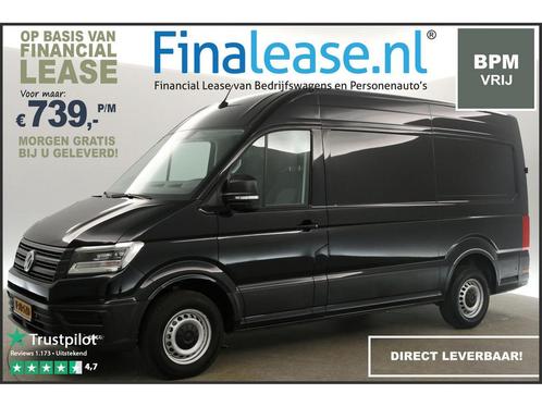 Volkswagen Crafter 35 2.0 TDI L3H3 BPM Vrij 3000KG TG €739pm, Auto's, Bestelauto's, Lease, Handgeschakeld, Diesel, Zwart, Volkswagen