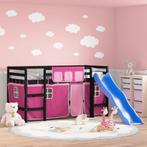 vidaXL Kinderhoogslaper met gordijnen 80x200 cm grenenhout, Eenpersoons, Verzenden, Nieuw, 80 cm