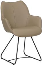 Taupe leren  design eetkamerstoel - Toledo Leer Mocca (taupe, Huis en Inrichting, Stoelen, Overige kleuren, Nieuw, Leer, Ophalen of Verzenden