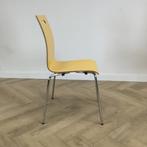 kantinestoel / stapelstoel, geel - chroom, Huis en Inrichting, Stoelen, Ophalen of Verzenden, Gebruikt, Eén