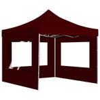 Partytent inklapbaar met wanden 3x3 m aluminium wijnrood, Verzenden, Nieuw, 2 meter of meer, Partytent