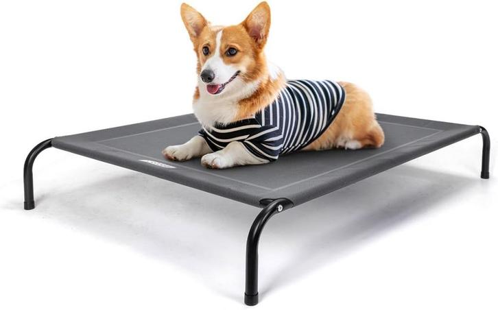 Hondenbed op pootjes – Grijs - 105x80 cm - Nobleza, Dieren en Toebehoren, Hondenmanden, Zo goed als nieuw, Verzenden