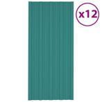 vidaXL Dakpanelen 12 st 100x45 cm gegalvaniseerd staal groen, Doe-het-zelf en Verbouw, Dakpannen en Dakbedekking, Verzenden, Nieuw