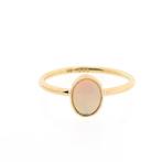 Gouden ring met edelopaal (witte opaal, witte edelopaal), Sieraden, Tassen en Uiterlijk, Ringen, Gebruikt, Overige kleuren, Ophalen of Verzenden