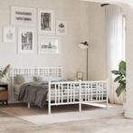 vidaXL Bedframe met hoofd- en voeteneinde metaal wit 140x200, Huis en Inrichting, Slaapkamer | Bedden, Verzenden, Wit, 140 cm