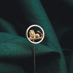 Bicolor gouden reversspeld, dasspeld met ING leeuw (vintage), Sieraden, Tassen en Uiterlijk, Broches, Ophalen of Verzenden, Gebruikt