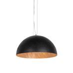 Industriële hanglamp zwart met goud 50 cm - Magna, Nieuw, Kunststof, Modern, 75 cm of meer
