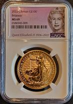 Gouden Britannia 1 oz 100 pond 2022 ms69 (Memorial Label), Goud, Losse munt, Overige landen, Verzenden