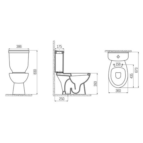 Toiletpot Staand Boss & Wessing Sedef Met Bidet Onder, Doe-het-zelf en Verbouw, Sanitair, Ophalen of Verzenden