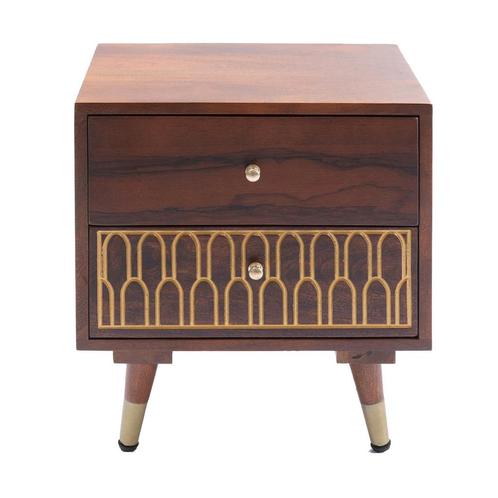 *WOONWINKEL* Kare Design Muskat Retro Nachtkastje Met Goud, Huis en Inrichting, Slaapkamer | Nachtkastjes, Nieuw, Verzenden