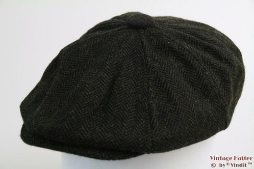 paperboy pet Hawkins groen zwart vissengraat tweed 57 t/m 60, Kleding | Heren, Hoeden en Petten, Pet, Nieuw, Ophalen of Verzenden