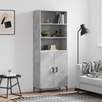 vidaXL buffetkast 69,5x34x180 cm bewerkt hout betongrijs, Verzenden, Nieuw, 50 tot 100 cm, Minder dan 100 cm