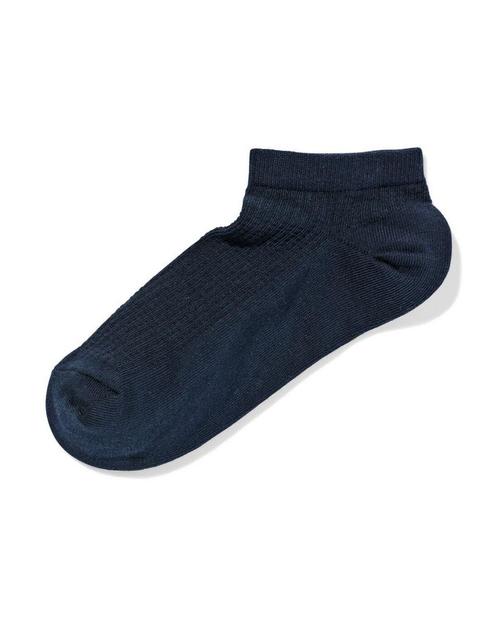 HEMA Dames enkelsokken structuur donkerblauw 2+1 gratis, Kleding | Dames, Sokken en Kousen, Nieuw, Verzenden